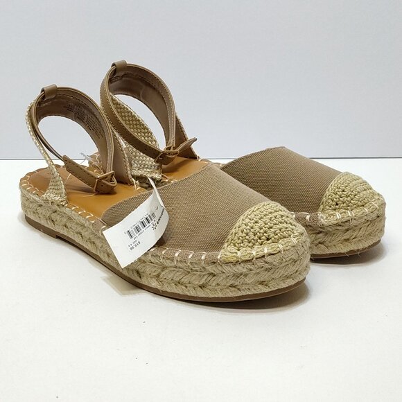 Time And Tru Platform Espadrilles Woven Ankle Strap Size 8.5 Adjustable Buckle - Picture 2 of 10